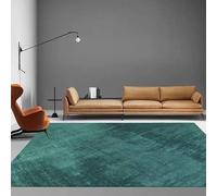Bedroom Living Room Carpet for Dining Room Easy To Clean Non Slip Low Pile Floor Carpet Home Deco Mat Modern and simple solid color, teal color, 120 x 180cm