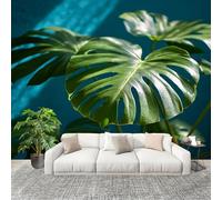 Bedroom No Overlap Wallpaper Mural 200X140 cm 3D Tropical Plant Monstera Deliciosa Non-Woven Premium Photo Wallpaper Peel and Stick Green Non-self-Adhesive Home Room Decoration Wall Stickers