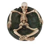 Bedroom Ornaments Halloween Resin Desktop Ornament Decorative Ashtray for Home Party Living Room Bedroom Themed Figurines Ornaments (White, 12. 5X11. 5X4cm)
