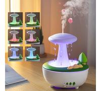 Bedroom Raindrop Cold Mist Humidifier, Aroma Diffuser with Remote Control and Power Off Protection, 280ml 7-Color Night Light and Rain Sound White Noise Humidifier, for Bedroom & Office