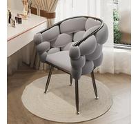 Bedroom re Chair Upholstered Modern Chairs with Armrest Tub Chairs Comfy Make Up Chair Dining Chairs Velvet Desk Chair Side Chair Wrap-Around Backrest (Color : Light Grey/B) (Dark Grey/B)