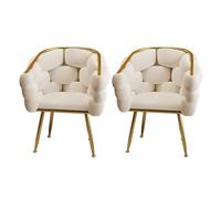 Bedroom re Chair Upholstered Modern Chairs with Armrest Tub Chairs Comfy Make Up Chair Dining Chairs Velvet Desk Chair Side Chair Wrap-Around Backrest (Color : Light Grey/B) (2pcs)