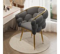 Bedroom re Chair Upholstered Modern Chairs with Armrest Tub Chairs Comfy Make Up Chair Dining Chairs Velvet Desk Chair Side Chair Wrap-Around Backrest (Color : Light Grey/B) (Blue/B)