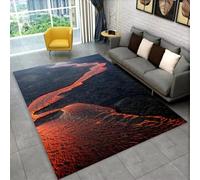 Bedroom Rug, 3D Visual Creative Mysterious Volcano Lava Pattern, Non-slip Soft Flannel Pad, Living Room Carpet, Suitable for Teen Playroom, Cool Flame Decoration (Color 8,50x80cm)