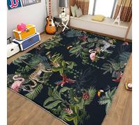 Bedroom Rug Tropical Plants & Animals Rugs Living Room 80 x 150cm Modern Decoration Soft Flannel Non-Slip 3D Print Easy to Clean Area Rugs for Teenage Child Boy