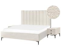 Bedroom Set Boucle SEZANNE 180 x 200 cm (EU Super King) Off-White