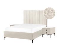Bedroom Set SEZANNE Boucle Off-White 140 x 200 cm (EU Double)
