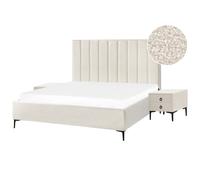 Bedroom Set SEZANNE Boucle Off-White 180 x 200 cm (EU Super King)