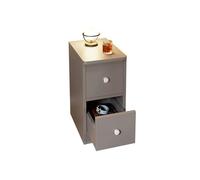 Bedroom Small Gray Nightstand, Solid Wood Storage Cabinet Sideboard with Two Drawers, Filing for Living Room, Bedroom and St Storage