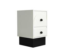 Bedroom Solid Wood Bedside Cabinet Black and White Color Scheme Storage with Two Drawers for Living Room, Bedroom Storage