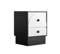 Bedroom Solid Wood Bedside Cabinet Storage with Two Drawers Suitable for Living Room, Bedroom, Kitchen Storage