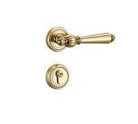 Bedroom Split Lock Indoor Door Lock Copper core Silent Door Handle Handle Lock French Door Lock(Bfreshbrightchromeplating)