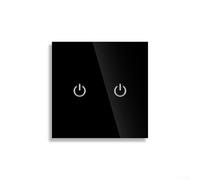Bedroom Step Switch 12Gang 2way with Sensor and Dual Touch Control in Tempered Glass Panel for Seamless Manual Light Adjustment (Black-1 Gang-1)