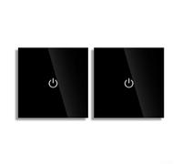 Bedroom Step Switch 12Gang 2way with Sensor and Dual Touch Control in Tempered Glass Panel for Seamless Manual Light Adjustment (Black-1 Gang-2)