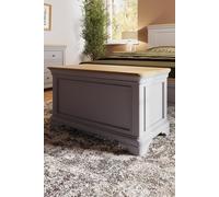 Bedroom Storage Box Ottoman Solid Oak Dove Grey Painted Finish FWStyle Grey One Size