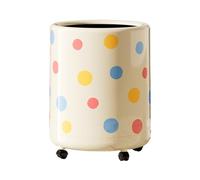Bedroom trash can, wastepaper basket, recycling paper container under desk, with wheels, two layers inside and outside, for living room, office, dormitory(White)