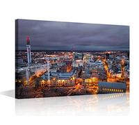 Bedroom Wall Decor Alabama Birmingham Wall Art San Diego Cityscape Home Decor Birmingham Skyline Wall Decorations for Living Room Bedroom Decor 1 Piece Artwork Framed Ready to Hang (24"W x 16"H)