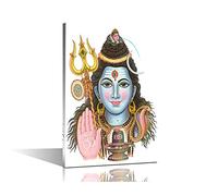 Bedroom Wall Decor Lord Shiva Wall Art Hindu Gods Pictures for Bedroom Lord Shiva Poster Prints on Canvas Hinduism Home Decor 1 Piece Wall Decorations for Living Room Ready to Hang (12''Wx 18''H)