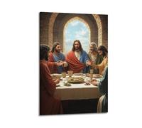 Bedroom Wall Decoration Canvas Posters-Religious Poster The Last Supper Scene Decorative Painting 16x24inch(40x60cm) Frame-style