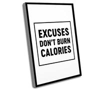 Bedroom Wall Decorations,Abstract Living Room Decor,Office Wall Decorations,Gym Junkie,Excuses Dont Burn Calories,Workout Motivation,Wall Decor,Inspirational,Motivational Decor,12x16 In UnFramed Wall