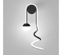 Bedroom wall lights, Black Spiral Wall Light, Linear Metal Wall Lamp with Acrylic Shade, Modern 21W LED Wall Scope, Ultra-Thin Long Strip Wall Lights, Nordic Simple Wall Lamps Compatible w