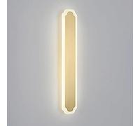 Bedroom wall lights, New Chinese Style Wall Lamp, Modern LED Wall Light, Copper Long Strip Wall Sconce with White Acrylic Lampshade, Ultra-Thin Linear Brass Wall Lights Compatibl