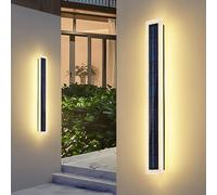 Bedroom Wall Lights Outdoor Solar Wall Lamp with Remote Control LED Wall Light Waterproof IP65 Outside Wall Sconce Modern Acrylic Black Exterior Garden Wall Lighting Courtyard Front Door