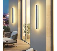 Bedroom Wall Lights Outdoor Solar Wall Lamp with Remote Control LED Wall Light Waterproof IP65 Outside Wall Sconce Modern Acrylic Black Exterior Garden Wall Lighting Courtyard Front Door