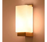 Bedroom Wall Lights. Wall Lamp Solid Wood Wall Light Lantern with Glass Shade Indoor Eye Protection Soft Light Wall Mount Sconce Fixture Bedroom Bedside Read Lighting Living Room Lamp,Indoor Wa