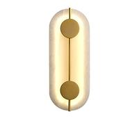 Bedroom Wall Lights, Wall Sconces, Marble Background Wall Decoration Wall Lamp, Creative Oval Design Wall Light Led Indoor Lighting Fixture, Creative Copper Lamp Body Wal