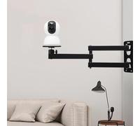 Bedroom Wall Mount Bracket 360° Swivel Black | 360° horizontal rotation, 180° base tilt, robust iron build, easy angle adjustment, black finish(40cm)