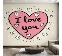 Bedroom Wall Paper for Living Room, Love Heart Wallpaper, Romantic Lover Wall Mural, Home Decor, Photo Wallpaper, 305 x 244 cm &-I0