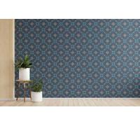 Bedroom Wall Sticker Arthouse Deep Blue Retro Ethnic Floral Mandala