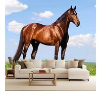 Bedroom Wallpaper 300x210cm Grassland Horse arthouse Photo Wallpaper Wild Freedom Series Quick Wall Decoration DIY Creative Wall Cover Headboard Mural Living Room Bedroom Easy to Apply