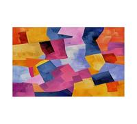 Bedroom Wallpaper Yellow Pink Geometry Wallpaper for Living Room Modern Silk Cloth No Glue Removable Mural Wall Decor Easy to Install Wall Papers TV Backdrop 190x148cm