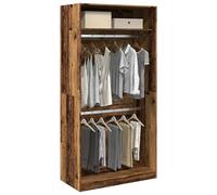 Bedroom Wardrobe Storage Cabinet Engineered Wood Hanging Rail Closet