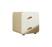 Bedroom White Nightstand, Solid Wood Storage Cabinet Sideboard with Two Drawers, Filing for Living Room, Bedroom and Study Storage