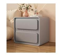 Bedroom Wood Cream Style Nightstand Solid Color Simple Two-Drawer Bedside end Table Furniture Large Capacity Storage Storage