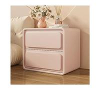 Bedroom Wood Cream Style Nightstand Solid Color Simple Two-Drawer Bedside end Table Furniture Large Capacity Storage Storage