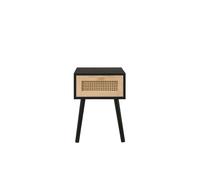 Bedside 1 Drawer Cabinet Black Rattan Birlea Croxley Nightstand Side Table