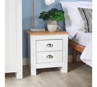 Camden 2 Drawer Bedroom Bedside Table Storage Unit Home Source White One Size
