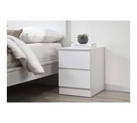 Bedside 2 Drawer Cabinet White Birlea Oslo Nightstand Side Table