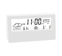 Bedside Alarm Clock - Acrylic Style Electronic Time Display, Indoor Climate Tracker, Multifunction Tabletop Accessory | Modern Desktop Chronometer For Sleeping Areas, Study Spaces Home Organisation