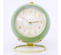 Bedside Alarm Clock, No Ticking Battery Powered Desk Clock Small Bedside Clock Silent Alarm Clock Analogue Clock for Bedroon Desk(Green)