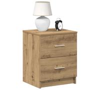 Bedside cabinet 2-drawer Artisan oak engineered wood 40x36x50 cm nightstand slim