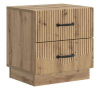Bedside Cabinet 2 Drawer Artisan Oak Engineered Wood 43x34.5x44.5 cm Vintage UK