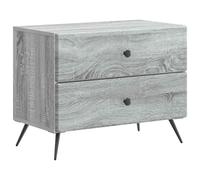 Bedside Cabinet 2 Drawer Engineered Wood Grey Sonoma 62 x 34.5 x 47.5 cm Modern