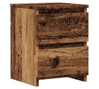 Bedside Cabinet 2-Drawer Old Wood 30x30x40 cm Engineered Wood Nightstand Compact