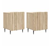 Bedside Cabinet 2-Pack Sonoma Oak 43 x 34.5 x 52 cm Engineered Wood Vintage Legs
