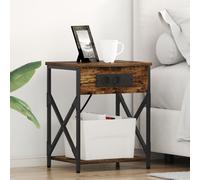 Bedside Cabinet 2 pcs Smoked oak Engineered wood Berkfield Home Multi One Size
